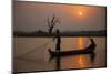 Myanmar, Mandalay, Amarapura. Fishermen on Irrawaddy River-Jaynes Gallery-Mounted Photographic Print