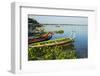 Myanmar. Mandalay. Amarapura. Taungthaman Lake. Colorful Boats-Inger Hogstrom-Framed Photographic Print