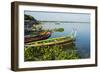 Myanmar. Mandalay. Amarapura. Taungthaman Lake. Colorful Boats-Inger Hogstrom-Framed Photographic Print