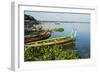 Myanmar. Mandalay. Amarapura. Taungthaman Lake. Colorful Boats-Inger Hogstrom-Framed Photographic Print