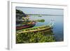 Myanmar. Mandalay. Amarapura. Taungthaman Lake. Colorful Boats-Inger Hogstrom-Framed Photographic Print