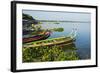 Myanmar. Mandalay. Amarapura. Taungthaman Lake. Colorful Boats-Inger Hogstrom-Framed Photographic Print
