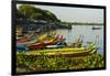 Myanmar. Mandalay. Amarapura. Taungthaman Lake. Colorful Boats-Inger Hogstrom-Framed Photographic Print