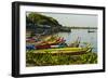 Myanmar. Mandalay. Amarapura. Taungthaman Lake. Colorful Boats-Inger Hogstrom-Framed Photographic Print