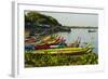 Myanmar. Mandalay. Amarapura. Taungthaman Lake. Colorful Boats-Inger Hogstrom-Framed Photographic Print