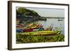 Myanmar. Mandalay. Amarapura. Taungthaman Lake. Colorful Boats-Inger Hogstrom-Framed Photographic Print