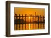 Myanmar. Mandalay. Amarapura. Tourists on the U Bein Bridge at Sunset-Inger Hogstrom-Framed Photographic Print