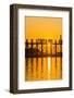 Myanmar. Mandalay. Amarapura. Tourists on the U Bein Bridge at Sunset-Inger Hogstrom-Framed Photographic Print