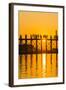 Myanmar. Mandalay. Amarapura. Tourists on the U Bein Bridge at Sunset-Inger Hogstrom-Framed Photographic Print