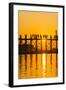 Myanmar. Mandalay. Amarapura. Tourists on the U Bein Bridge at Sunset-Inger Hogstrom-Framed Photographic Print