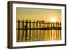 Myanmar. Mandalay. Amarapura. U-Bein Bridge at Sunset-Inger Hogstrom-Framed Photographic Print