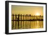 Myanmar. Mandalay. Amarapura. U-Bein Bridge at Sunset-Inger Hogstrom-Framed Photographic Print