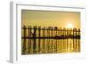 Myanmar. Mandalay. Amarapura. U-Bein Bridge at Sunset-Inger Hogstrom-Framed Photographic Print