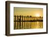 Myanmar. Mandalay. Amarapura. U-Bein Bridge at Sunset-Inger Hogstrom-Framed Photographic Print