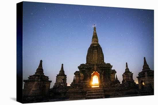 Myanmar, Mandalay Division, Bagan. Buddhist Pagoda at Night under Starry Sky-Matteo Colombo-Stretched Canvas