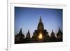 Myanmar, Mandalay Division, Bagan. Buddhist Pagoda at Night under Starry Sky-Matteo Colombo-Framed Photographic Print