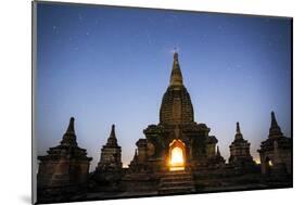 Myanmar, Mandalay Division, Bagan. Buddhist Pagoda at Night under Starry Sky-Matteo Colombo-Mounted Photographic Print