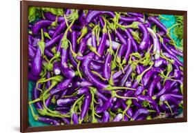 Myanmar. Mandalay. Eggplant for Sale in the Market-Inger Hogstrom-Framed Photographic Print