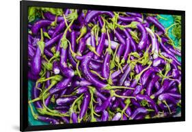 Myanmar. Mandalay. Eggplant for Sale in the Market-Inger Hogstrom-Framed Photographic Print