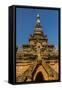 Myanmar. Mandalay. Inwa. Red Brick Stupa-Inger Hogstrom-Framed Stretched Canvas