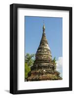 Myanmar. Mandalay. Inwa. Red Brick Stupa-Inger Hogstrom-Framed Photographic Print