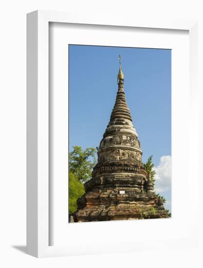 Myanmar. Mandalay. Inwa. Red Brick Stupa-Inger Hogstrom-Framed Photographic Print