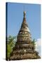 Myanmar. Mandalay. Inwa. Red Brick Stupa-Inger Hogstrom-Stretched Canvas