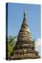 Myanmar. Mandalay. Inwa. Red Brick Stupa-Inger Hogstrom-Stretched Canvas