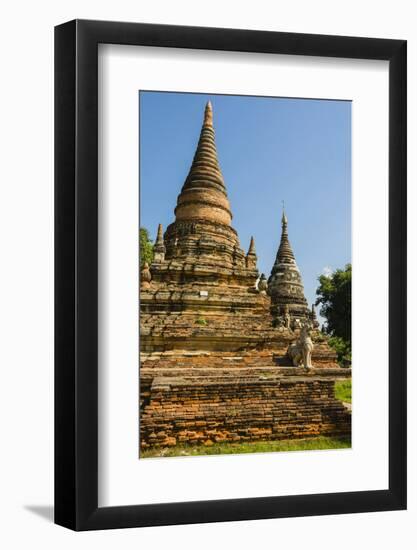 Myanmar. Mandalay. Inwa. Red Brick Stupa-Inger Hogstrom-Framed Photographic Print