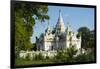 Myanmar. Mandalay. Inwa. White Temple Surrounded by Greenery-Inger Hogstrom-Framed Photographic Print