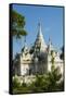 Myanmar. Mandalay. Inwa. White Temple Surrounded by Greenery-Inger Hogstrom-Framed Stretched Canvas