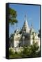 Myanmar. Mandalay. Inwa. White Temple Surrounded by Greenery-Inger Hogstrom-Framed Stretched Canvas