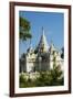 Myanmar. Mandalay. Inwa. White Temple Surrounded by Greenery-Inger Hogstrom-Framed Photographic Print