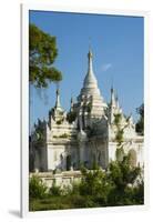 Myanmar. Mandalay. Inwa. White Temple Surrounded by Greenery-Inger Hogstrom-Framed Premium Photographic Print