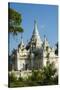 Myanmar. Mandalay. Inwa. White Temple Surrounded by Greenery-Inger Hogstrom-Stretched Canvas