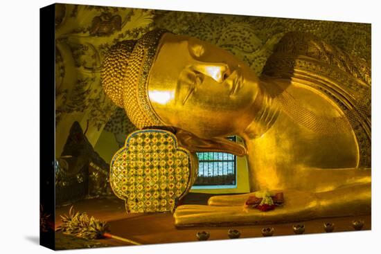 Myanmar. Mandalay. Kusinara Pagoda. Reclining Buddha-Inger Hogstrom-Stretched Canvas