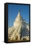 Myanmar. Mandalay. Mingun. Hsinphyumae Pagoda-Inger Hogstrom-Framed Stretched Canvas