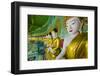 Myanmar. Mandalay. Sagaing Hill. Thirty Caves Temple. Row of Buddhas-Inger Hogstrom-Framed Photographic Print