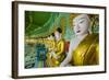 Myanmar. Mandalay. Sagaing Hill. Thirty Caves Temple. Row of Buddhas-Inger Hogstrom-Framed Photographic Print