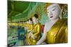 Myanmar. Mandalay. Sagaing Hill. Thirty Caves Temple. Row of Buddhas-Inger Hogstrom-Mounted Photographic Print