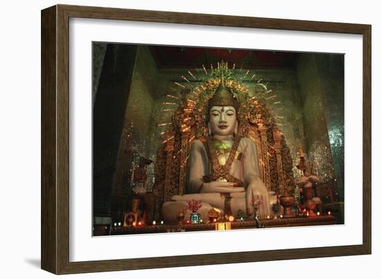 Myanmar, Mandalay, Statue in Shwenandaw Pagoda-null-Framed Giclee Print