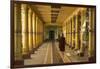 Myanmar. Monk Walks Down Hallway in Monastery-Brenda Tharp-Framed Photographic Print