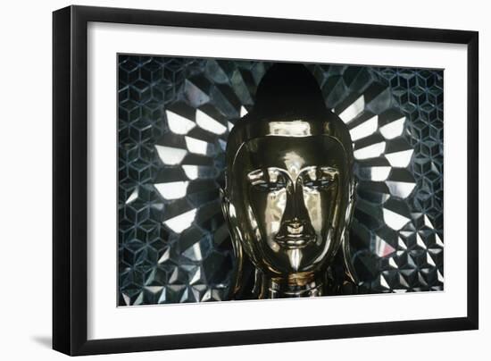 Myanmar, Rangoon, Gold Statue Head-null-Framed Giclee Print