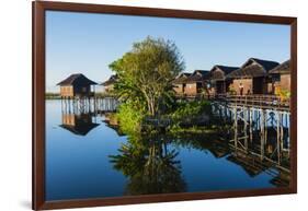 Myanmar. Shan State. Inle Lake. Golden Island Cottages Floating Hotel-Inger Hogstrom-Framed Photographic Print