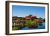 Myanmar. Shan State. Inle Lake. Golden Island Cottages Floating Hotel-Inger Hogstrom-Framed Photographic Print