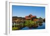 Myanmar. Shan State. Inle Lake. Golden Island Cottages Floating Hotel-Inger Hogstrom-Framed Photographic Print