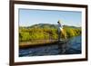 Myanmar. Shan State. Inle Lake. Intha Fisherman Rowing with His Foot-Inger Hogstrom-Framed Photographic Print