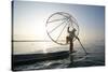 Myanmar, Shan State, Nyaungshwe Township. Local Intha Fishermen Fishing (Mr)-Matteo Colombo-Stretched Canvas