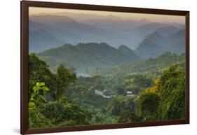 Myanmar. Shan State. Sunset over the Ridges of Haze-Filled Hills-Inger Hogstrom-Framed Photographic Print