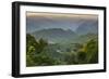 Myanmar. Shan State. Sunset over the Ridges of Haze-Filled Hills-Inger Hogstrom-Framed Photographic Print